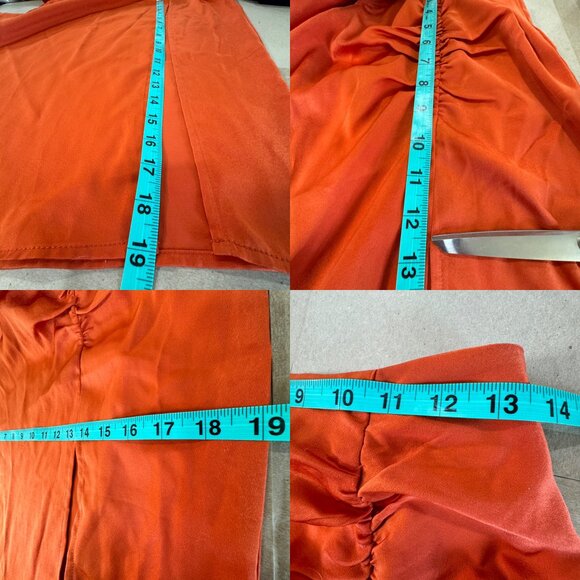 LuLumari Side Slit Skirt Small Burnt Orange RushedSide - Picture 10 of 11